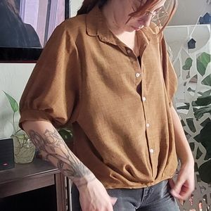 Puffy button down blouse